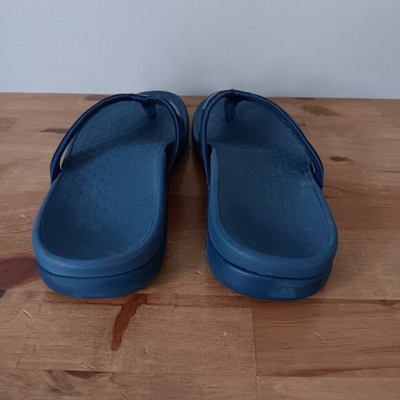 Vionic Tide Toe Post Women's Orthotic Sandals, Patent Leather Navy, Size US 8M - Picture 6 of 9